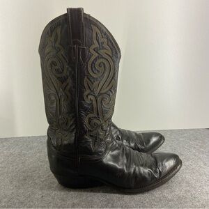 Justin Vintage Dark Brown Leather Western Cowboy Boots Men’s Size 9D